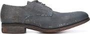 Distressed Derby Shoes Men Leather 42, Grey