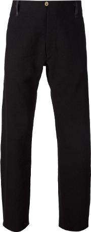 Wide Leg Trousers Men Linenflaxwool 48, Black