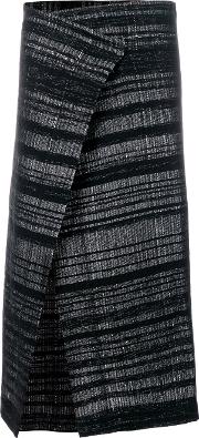 A New Cross Slit Wrapped Skirt Women Cottonviscose S, Black 