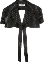 Pinstriped Cropped Jacket 