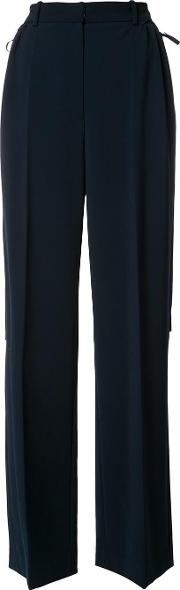 Flared Trousers Women Polyesterpolyurethane 8, Blue