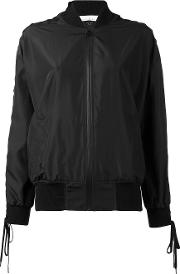 A.f.vandevorst Laced Sleeve Bomber Jacket Women Polyester 40, Black 