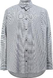 Asymmetric Collar Shirt Men Cotton 46, Grey