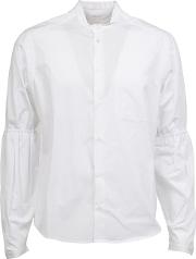 Elasticated Sleeve Detail Shirt Men Cotton 52, White