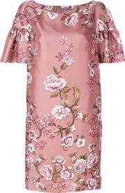 Alberta Ferretti Floral Print Dress Women Silkacetateviscose 44, Pinkpurple 