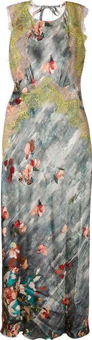 Lace Detail Floral Print Dress Women Silkpolyamiderayon 38