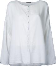 Buttoned Blouse Women Cotton S, White