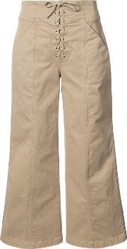 A.l.c. Cropped Pants Women Cottonspandexelastane 10, Brown 