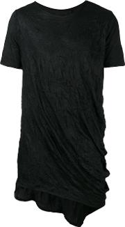 Crumpled Effect T Shirt Men Cottonspandexelastane M, Black