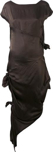 Knotted Dress Women Silkcottonviscose 40, Brown
