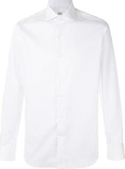 Spread Collar Shirt Men Cotton 45, White