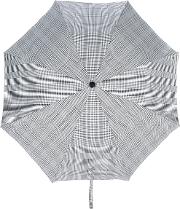 Alexander Mcqueen Plaid Umbrella Unisex Cottonpolyester One Size, Black 