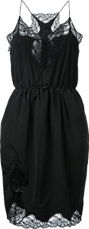 Lace Trim Slip Dress Women Nylon 6, Black