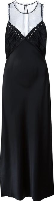 Slip Dress With Ball Studs Women Acetateviscose 2, Black