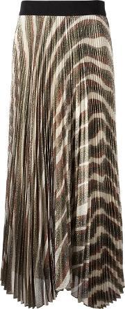 Alice Olivia 'zebra' Pattern Pleated Skirt Women Silkcottonpolyesterspandexelastane 2