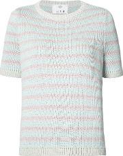 Stripe Knitted Top Women Cottonpolyester M, Women's, Pink
