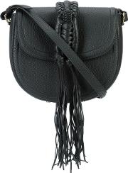 Ghianda Saddle Crossbody Bag Women Linenflaxleather One Size, Black