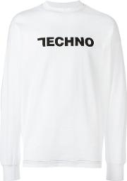 'techno' Sweatshirt Unisex Cottonspandexelastane M, White