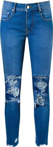 Amapo Skinny Jeans Women Cottonelastodiene 38, Blue 