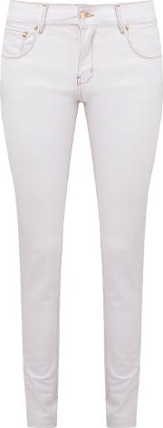 Skinny Trousers Women Cottonspandexelastane 44, White