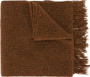 Ami Alexandre Mattiussi Fisherman's Rib Knit Scarf Men Wool One Size, Brown 