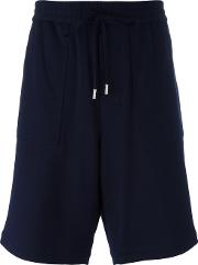 Elasticated Waist Bermuda Shorts Men Cotton 36, Blue