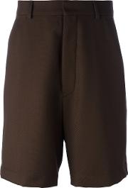 Large Bermuda Shorts Men Virgin Wool 36, Brown