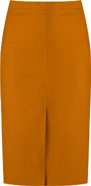 Pencil Skirt Women Cottonspandexelastane 44, Yelloworange