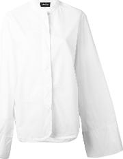 Andrea Ya'aqov Band Collar Shirt Women Cotton L, White 