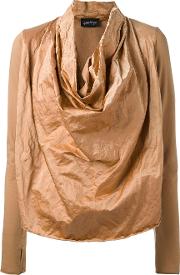 Andrea Ya'aqov Draped Front Sweatshirt Women Cottonpolyamidemetallic Fibre M, Brown 