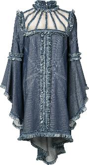 Ruffle Dress Women Silkcotton 4, Blue