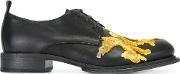 Embroidered Lace Up Shoes Men Cottonleather 41, Black