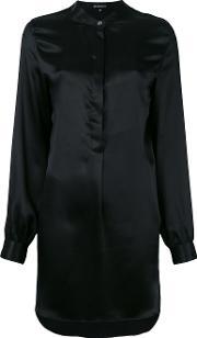 Mini Shirt Dress Women Silk 38, Women's, Black