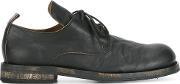 Washed Effect Lace Up Shoes Men Leather 41, Black