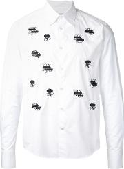 Flower Wappen Shirt Men Cotton 46, White