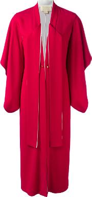 Long Kimono Coat Women Acetaterayon 44, Red