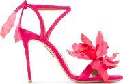 Floral Strappy Sandals Women Leathersuede 38, Women's, Pinkpurple