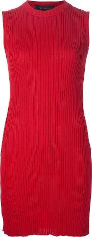 Ribbed Sleeveless 'circle Sweater' Dress Women Cotton M, Women's, Red