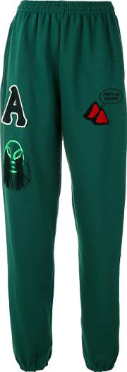 Multi Patches Sweatpants Women Cottonpolyester 1, Green