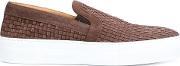 'bowery' Slip On Sneakers Men Calf Leather 43, Brown