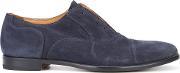 Allen Laceless Oxford Shoes Men Leathersuede 11, Blue
