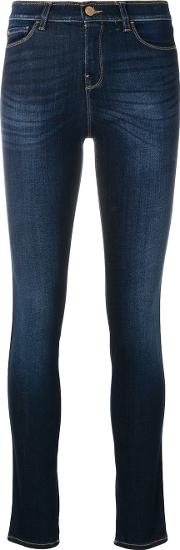 Armani Jeans Stonewashed Skinny Jeans Women Cottonpolyesterspandexelastaneviscose 25, Blue 