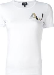 Chest Logo Print T Shirt Women Cottonspandexelastane 44, Women's, White