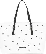 Stars Print Shopping Bag Women Polyurethane One Size, White