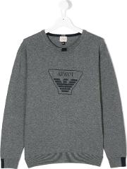 Armani Junior Classic Logo Pullover Kids Cottonwool 14 Yrs, Grey 