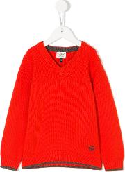 Armani Junior V Neck Pullover Kids Cottonwool 8 Yrs, Red 