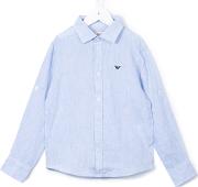 Classic Chambray Shirt Kids Linenflax 7 Yrs, Blue