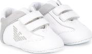 Logo Embroidered Pre Walkers Kids Cottonleather 17, White