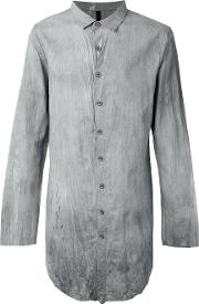 Crumpled Long Shirt Men Cottonlinenflax L, Grey
