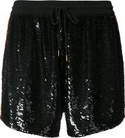 Sequin Shorts Women Silk S, Black